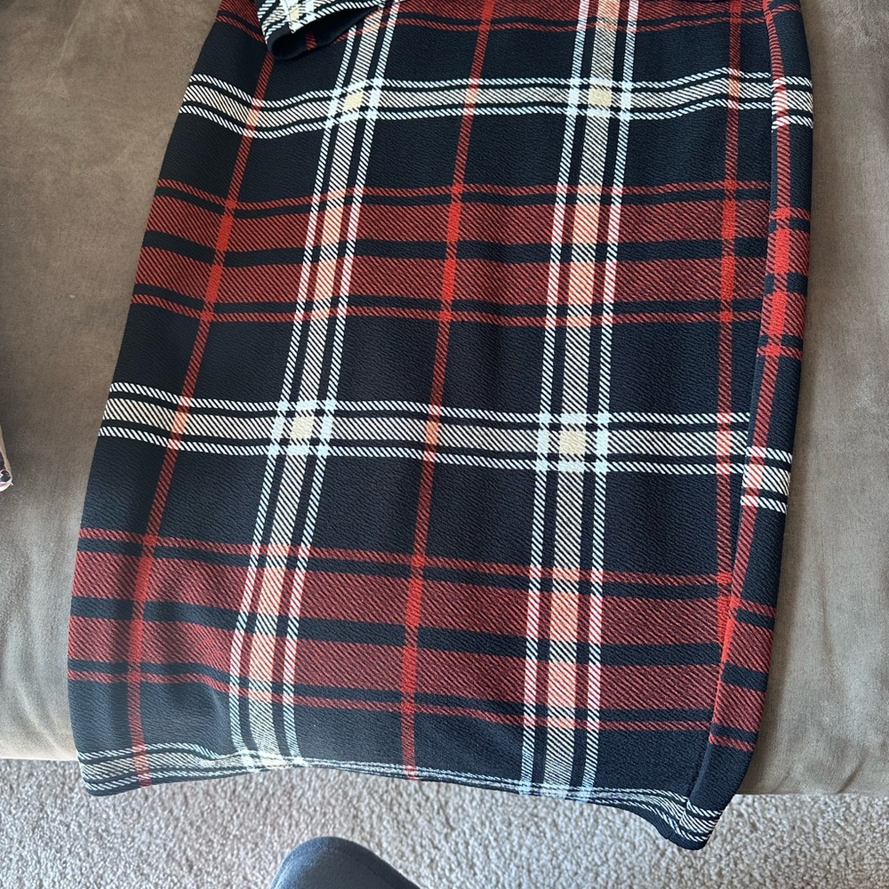 Plaid Black and Red Skirt